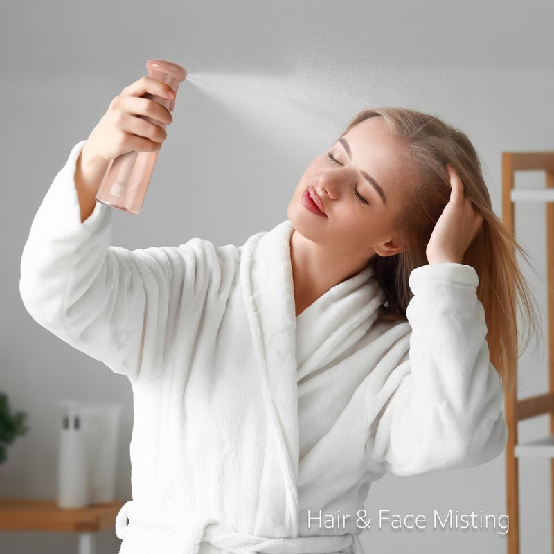 Bealee Spray Bottle For Hair, Continuous Mister Empty Spray Bottles, Ultra Fine Mist Water Sprayer for Hairstyling, Cleaning, Plants, Barbers, Salons, Essential Oil Scents - 2 Pack 6.8 OZ, White & Terracotta - Image 3